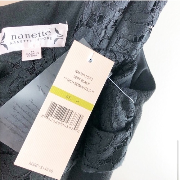 NEW Nanette Lepore Rich Romantics very black dress - Picture 6 of 8